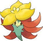  flower full_body gossifleur hair_flower hair_ornament no_humans official_art pokemon pokemon_(creature) pokemon_(game) pokemon_swsh redhead smile transparent_background yellow_eyes 