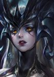  1girl camille_(league_of_legends) eyelashes highres league_of_legends lips makeup mascara oreki_genya parted_lips solo yellow_eyes 