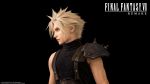  1boy absurdres asymmetrical_clothes black_background blonde_hair cloud_strife copyright final_fantasy final_fantasy_vii final_fantasy_vii_remake highres looking_to_the_side official_art shoulder_armor sleeveless solo spiky_hair square_enix suspenders upper_body 
