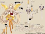 :d aqua_eyes bag blonde_hair boots breasts character_sheet cleavage_cutout commentary_request concept_art dress energy_wings floral_print frilled_dress frills full_body hair_ornament high_collar high_heels highres ji_no large_breasts long_hair official_art open_mouth petals rapunzel_(sinoalice) sepia_background sinoalice sleeves_past_wrists smile solo square_enix staff thigh-highs thigh_boots translation_request very_long_hair wings 