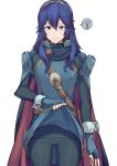  1girl ? a_meno0 blue_eyes blue_hair blush boots cape covered_panties covered_underwear fingerless_gloves fire_emblem fire_emblem:_kakusei gloves hair_between_eyes intelligent_systems lift long_hair looking_at_viewer lucina nintendo shirt_lift simple_background smile solo super_smash_bros. tiara 