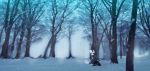  hitodama konpaku_youmu konpaku_youmu_(ghost) nature scenery snow touhou winter yoshioka_yoshiko zuta 