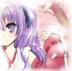  higurashi_no_naku_koro_ni horns japanese_clothes miko purple_eyes purple_hair violet_eyes 