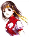  brown_hair gunbuster headband leotard lowres mikimoto_haruhiko takaya_noriko top_wo_nerae! 