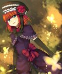  bow bows butterflies butterfly eva_beatrice flower hat mei orange_hair rose roses umineko_no_naku_koro_ni 