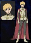  blonde_hair boots cape gloves green_eyes jomy_marquis_shin lowres male short_hair solo standing toward_the_terra 