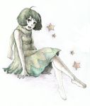  green_hair macross macross_frontier ranka_lee red_eyes short_hair smile star stars 