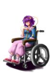  crossover frills hairband komeiji_satori marvel parody purple_hair r2sais shadow short_hair simple_background socks third_eye touhou wheelchair x-men 
