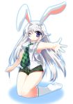  arin blue_eyes bunny_ears highres long_hair pangya rabbit_ears socks white_hair wink 