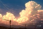  alu.m_(alpcmas) city clouds condensation_trail no_humans original power_lines scenery signature sky sunset telephone_pole 