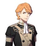  1boy epaulettes ferdinand_von_aegir fire_emblem fire_emblem:_three_houses kurahana_chinatsu looking_at_viewer male_focus official_art orange_eyes orange_hair solo transparent_background uniform upper_body 