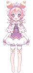  1girl :3 :d ahoge bangs blush capelet closed_mouth facial_mark full_body hat long_sleeves looking_at_viewer methyl_key nijisanji no_shoes official_art open_mouth pink_hair pink_legwear puffy_pants short_eyebrows short_hair smile solo standing star star-shaped_pupils symbol-shaped_pupils tachi-e thigh-highs transparent_background ushimi_ichigo v-shaped_eyebrows violet_eyes virtual_youtuber 