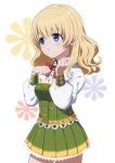  1girl blonde_hair blue_eyes blush breasts commentary_request dress long_hair mon0351 original solo standing 