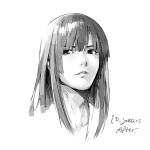  bad_id bad_pixiv_id bangs hikaru_no_go long_hair looking_away monochrome original portrait serious sketch solo touya_akira tsukimiso_(kinakonatto) 