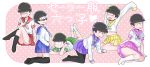  6+boys akitannn black_legwear blush glasses highres multiple_boys osomatsu-san panties pantyhose pantyshot school_uniform serafuku smile tagme underwear uniform white_legwear 