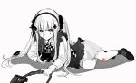  1girl assault_rifle black_cat cat girls_frontline green_eyes gun h&amp;k_hk416 loli lolita_fashion rifle shirt skirt socks twintails weapon white_hair 