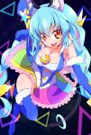  1girl blue_hair boots braid breasts brown_eyes cure_cosmo highres large_breasts long_hair multicolored_hair no_panties pink_hair precure ryuuta_(cure_ryuuta) star_twinkle_precure thigh-highs thigh_boots thighs twin_braids yuni_(precure) 