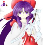  1girl color_guide hakurei_reimu highres purple_hair self_upload solo source_request touhou touhou_(game) touhou_(pc-98) violet_eyes 