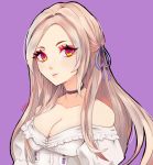  1girl bare_shoulders blonde_hair blue_eyes breasts dress edelgard_von_hresvelgr_(fire_emblem) fire_emblem fire_emblem:_three_houses fire_emblem:_three_houses fire_emblem_heroes hair_ornament intelligent_systems knifewaifu long_hair looking_at_viewer nintendo parted_lips simple_background smile solo super_smash_bros. 