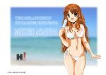  asahina_mikuru_(adult) asahina_mikuru_(big) beach bikini brown_eyes brown_hair highres long_hair nanashi_noiji popsicle suzumiya_haruhi_no_yuuutsu swimsuit 