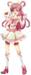  bike_shorts boots coco_(precure_5) cure_dream hagiko magical_girl pink_eyes pink_hair precure pretty_cure shorts_under_skirt skirt smile white_background yes!_precure_5 yes!_pretty_cure_5 yumehara_nozomi 