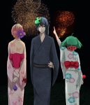 akikkoro fireworks japanese_clothes kimono macross macross_frontier ranka_lee saotome_alto sheryl_nome 