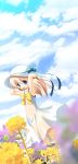  blue_eyes dress flower hat ribbon sakura_mikan sakura_mikan_(chirizakura) sky smile sun_dress sundress 