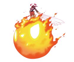  absurdres artist_request cinderace crossed_arms dynamax embers fire fireball gigantamax gigantamax_cinderace highres official_art outline pokemon pokemon_(creature) pokemon_focus pokemon_swsh red_clouds solo standing third-party_source transparent_background very_long_ears white_outline 