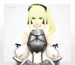  ahoge armor blonde_hair fate/stay_night fate/unlimited_codes green_eyes ribbon saber_lily 