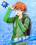  character_name glasses idolmaster idolmaster_side-m jacket kyosuke_aoi orange_eyes orange_hair short_hair 