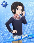  black_hair character_name dress idolmaster idolmaster_side-m okamura_nao short_hair violet_eyes 