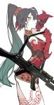  1girl armor artist_request character_request copyright_request fantasy gun highres warrior weapon 