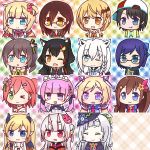  &gt;_o 6+girls :3 :p ahoge akai_haato aki_rosenthal anchor_symbol animal_ear_fluff animal_ears backwards_hat bangs bat_hair_ornament bell black_hair blonde_hair blue_eyes blue_hair blunt_bangs blush braid brown_hair cherry_blossoms chibi closed_eyes detached_hair eyebrows_visible_through_hair fang flower fox_ears glasses green_eyes hair_bun hair_ornament hairclip hat heart highres hololive horns long_hair mask medium_hair minato_aqua multiple_girls murasaki_shion nakiri_ayame natsuiro_matsuri necktie nightmare_0329 nontraditional_miko one_eye_closed oni_mask ookami_mio oozora_subaru open_mouth pointy_ears roboco-san roboco_ch. sakura_miko shirakami_fubuki side_ponytail skin_fang smile star tied_hair tokino_sora tokino_sora_channel tongue tongue_out twintails upper_body virtual_youtuber white_hair wings witch_hat wolf_ears yellow_eyes yozora_mel yuujin_a_(tokino_sora_channel) yuzuki_choco 