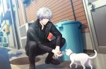  1boy grey_eyes kurosaki_ranmaru solo uta_no_prince-sama white_hair 