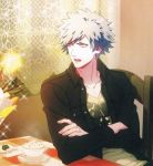  1boy grey_eyes kurosaki_ranmaru solo uta_no_prince-sama white_hair 