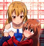  2girls aisaka_taiga ascii_media_works blush bonfurai brown_eyes brown_hair carrying company_connection creator_connection dengeki_bunko dress golden_time j.c._staff kaga_kouko long_hair parted_lips publisher_connection red_eyes school_uniform studio_connection takemiya_yuyuko teenage tokyo_mx toradora! tsundere tv_tokyo upset young_adult 