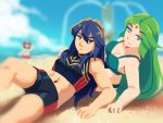  1boy 2girls bikini blue_eyes breasts couple facial_hair fire_emblem fire_emblem:_kakusei fire_emblem_awakening fire_emblem_cipher fire_emblem_heroes frogbians goddess green_hair hat human intelligent_systems kid_icarus long_hair looking_at_viewer lucina mario super_mario_bros. multiple_girls mustache nintendo nintendo_ead palutena palutena_no_kagami plumber princess shorts simple_background smile sora_(company) super_mario_bros. super_mario_odyssey super_smash_bros. super_smash_bros_for_wii_u_and_3ds swimsuit tiara tsundere yuri 