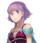  1girl aisutabetao bare_shoulders cape dress fire_emblem fire_emblem:_the_sacred_stones jewelry long_hair looking_at_viewer lute_(fire_emblem) purple_hair short_hair solo twintails violet_eyes 