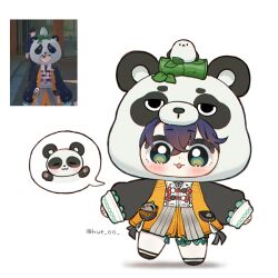 1girl belle_(zenless_zone_zero) hue_oo panda_costume panda_hat short_hair zenless_zone_zero