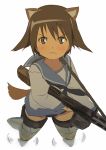  animal_ears face gun jitsu_hidari miyafuji_yoshika strike_witches striker_unit striker_units weapon 