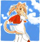  animal_ears backpack cat_ears child hasegawa_chisame mahou_sensei_negima! randoseru short_twintails sky tail twintails 
