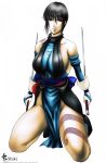  breasts detached_sleeves heterochromia large_breasts lucretia samurai_spirits shiki shiki_(samurai_spirits) short_hair sideboob sword weapon 