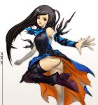  akumajo_dracula bare_shoulders black_hair blue_eyes boots castlevania castlevania:_order_of_ecclesia high_heels highres jay27 long_hair no_panties shanoa shoes thighhighs 