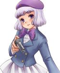  hat luna2 purple_eyes purple_hair runatsu sannomiya_shiho short_hair violet_eyes weapon zettai_karen_children 