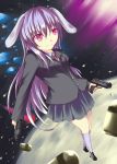  bad_id bullet bunny_ears fujiwara_tsukasa gun long_hair purple_hair rabbit_ears reisen_udongein_inaba touhou weapon 