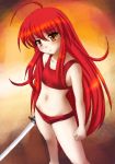  bikini blush hayashiya_zankurou long_hair red_eyes red_hair redhead shakugan_no_shana shana swimsuit sword two-piece very_long_hair weapon 