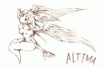  altima final_fantasy_tactics head_wings headwings monochrome narutaki_(kurokabe) narutaki_(pixiv27556) solo ultima_(fft) wings 