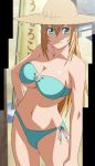  bikini breasts cap hat highres ikkitousen ikkitousen_great_guardians screencap sonsaku_hakufu stitched straw_hat swimsuit under_boob underboob 