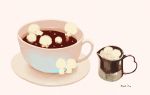  6+others afro blush_stickers coffee commentary_request cup manino_(mofuritaionaka) multiple_others original signature simple_background teacup u_u white_background 