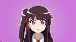  1girl animated animated_gif bangs blush closed_eyes closed_mouth embarrassed eyebrows_visible_through_hair full-face_blush girls_frontline long_hair looking_at_viewer one_side_up parody purple_background purple_hair solo steam violet_eyes wa2000_(girls_frontline) zentaiteki_ni_sensation 